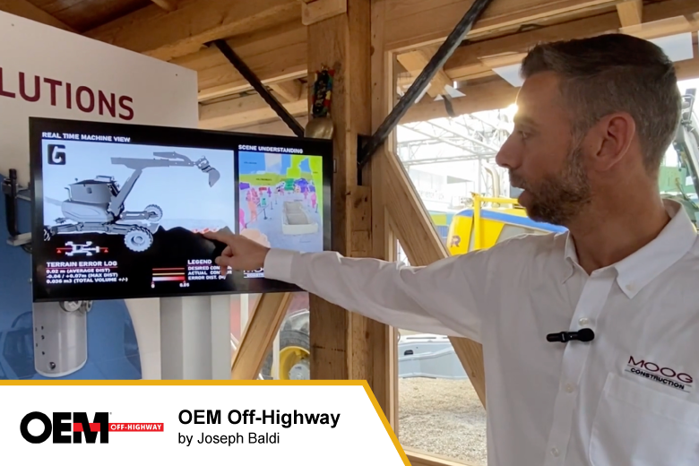 Joe Baldi explaining diagram on monitor for OEM post