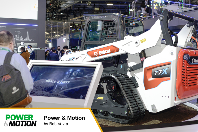 Sideview of Bobcat with Moog Components at Expo for Power & Motion post