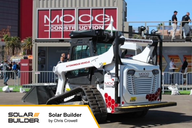 Moog Construction track loader automates solar panel delivery on site
