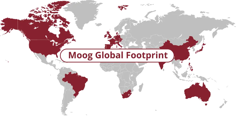 Infographic showing Moog Construction's Global Footprint